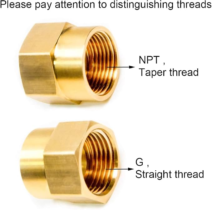 Joywayus 3/4" G Thread Female × 3/4" NPT Thread Female Brass Pipe Fitting - Image 3