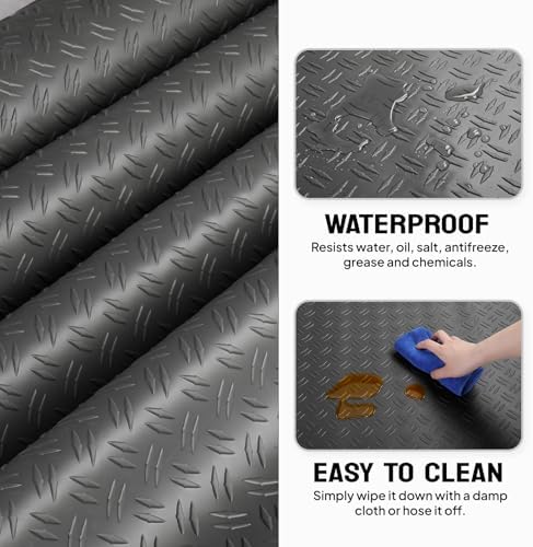 Bonnlo 7.5 X 17 FT Garage Floor Mat, Thickened Double Diamond Plate Garage - Image 4