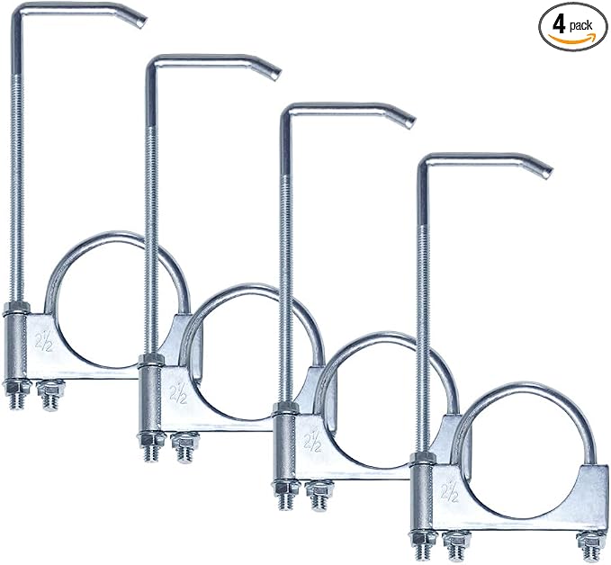 4 Pcs 2.5" Universal Exhaust Clamp by HAOXAOON