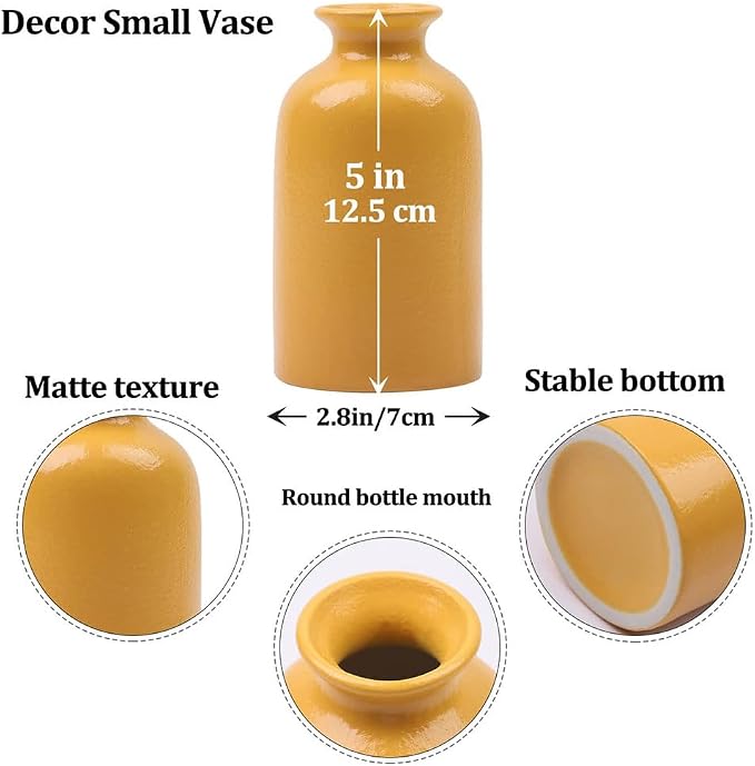 Yellow Bud Vases Set of 6 - Image 2