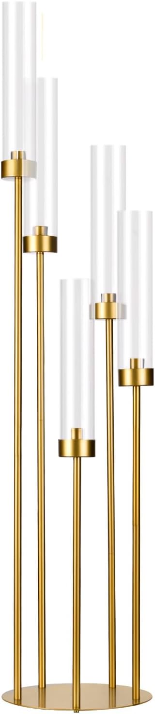 Tall 5 Arm Candle Holder for Wedding Table, 39.4'' Tall Candelabra by WeddingPartyDecoration