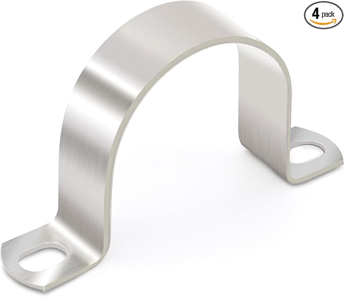 OD 3-1/8" Conduit Clamp 304 SS Pipe Support U Bracket, Tube Clamp by Unknown