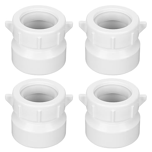 4 Pack 1-1/2 Hub x 1-1/4 Slip PVC Trap Adapter Dwv Drain Pipe Slip Coupling by Unknown