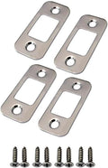 Solid Brass Deadbolt Strike Plate, Door Backplate, Round Corner, Brush Nickel by QCAAHardware