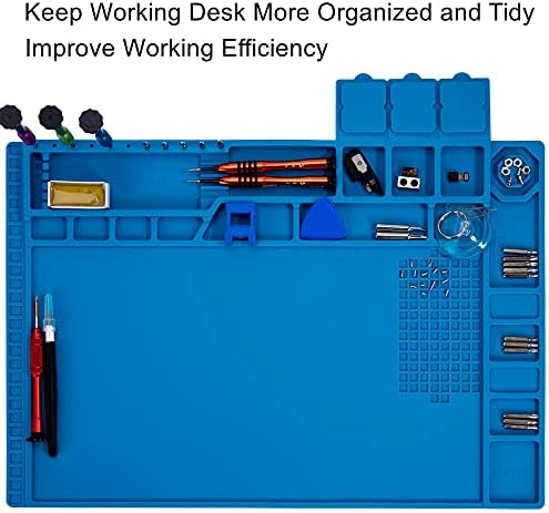 Premium Heat Resistant 932°F Blue Magnetic Repair Work Mat Large Silicone - Image 2