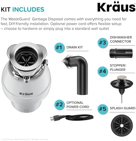 KRAUS WasteGuard 1/2 HP Continuous Feed Garbage Disposal - Image 4