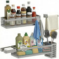 PUSDON 5-in-1 Wide Wall Mount Wrapped Mesh Kitchen Organizer & Shower Caddy Kit by PUSDON