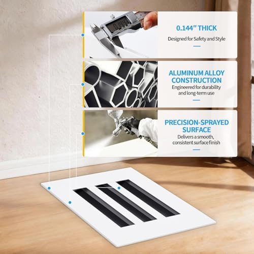 6x6 Modern AC Vent Cover, Decorative Air Vent Register Grille - Image 5