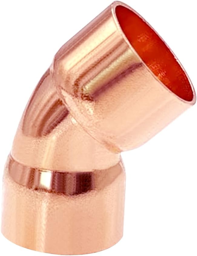 5 Pack 1" C x C Copper 45 Degree Elbow, Sweat Solder Pipe Fitting | Premium - Image 7