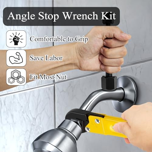 Ponpon Angle Stop Wrench Kit, Plumbing Tools, Angle-on Plumber Wrench - Image 5
