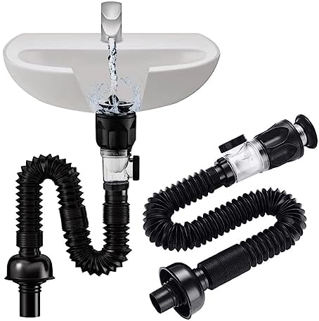 Bathroom Sink Drain Kit with Flexible P-Trap Pipe Bathroom Sink Drain Pipe by Unknown