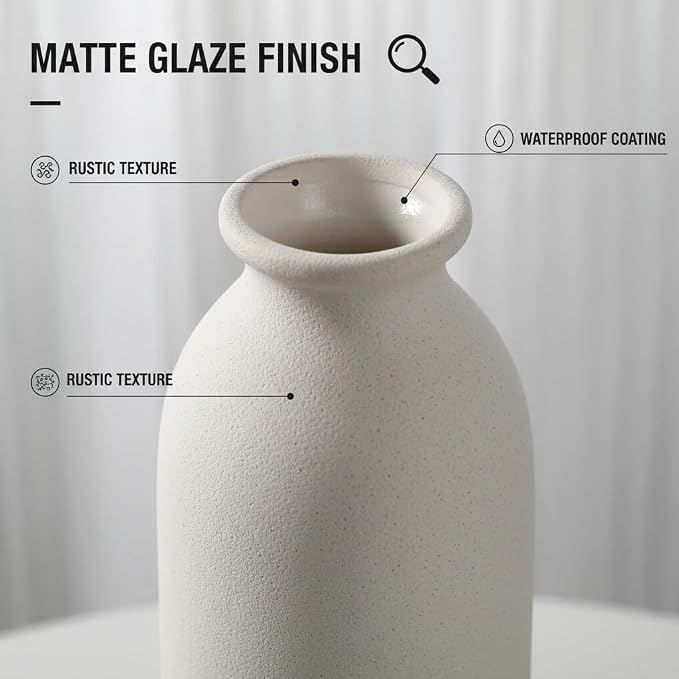 CEMABT White Ceramic vase Set-3 Flower vases - Image 2