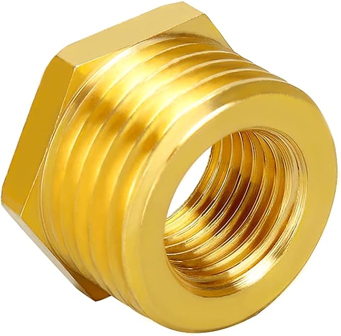 Joywayus Brass Reducing Hex Bushing 1/2" G Female x 3/4" NPT Male | Cast Pipe - Image 4