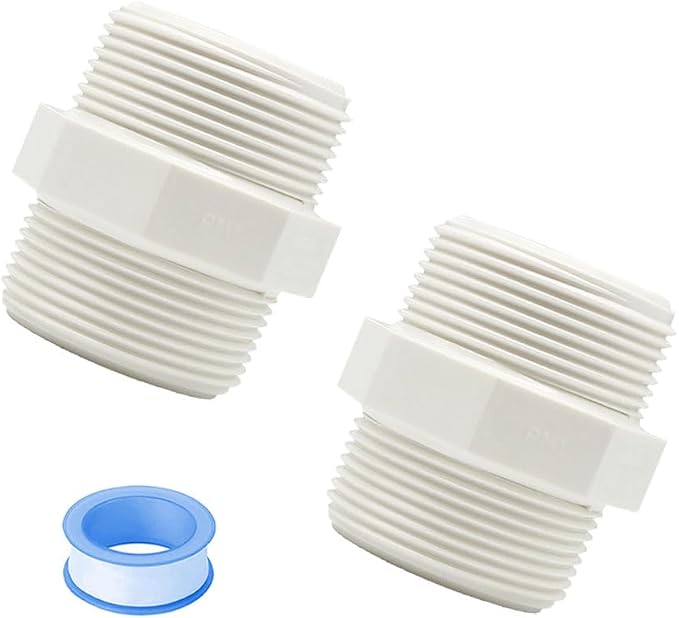 2PCS 2" PVC Pipe Fitting Hex Nipple G2 Male X G2 Male Coupling Adaptor of by HayEastdor
