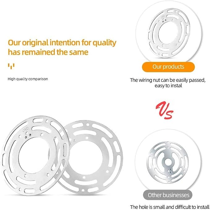 2 Pack Universal Light Fixture Mounting Bracket, 4 Inches Diameter Steel Round - Image 5
