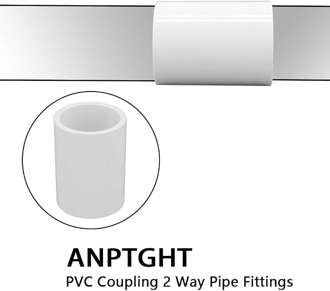 1/2’’ PVC Coupling 2 Way Pipe Fittings, Furniture Grade Schedule 40 Socket x - Image 4