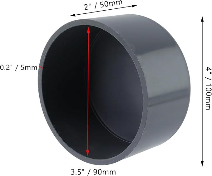 3.5" PVC Pipe End Cap Fitting, Pipe Plug Socket Fittings - Image 2