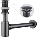 Bathroom Sink Stopper P-Trap Complete Set Adjustable 1-1/4 Bottle Trap Solid by GORDEE