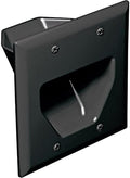 DATA COMM Electronics 45-0002-BK 2-Gang Recessed Low Voltage Cable Wall Plate by DATACOMM