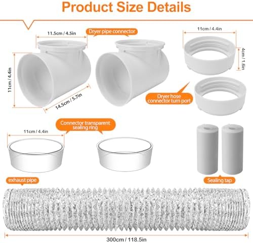 Dryer Vent Hose For Tight Space, 90 Degree Hose Elbow, Indoor Dryer Vent - Image 3