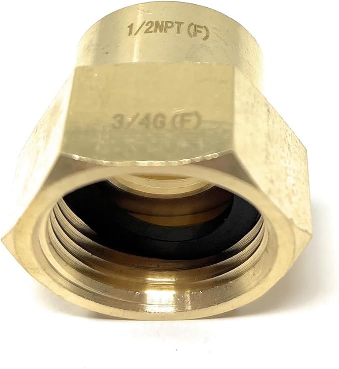 Cascada 3/4" G Thread Female to 1/2" NPT Thread Female Pipe Fitting Adapter - Image 3