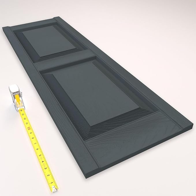 14 3/4"W x 55"H Lifetime Vinyl, Standard Two Equal Panels, Raised Panel Shutters - Image 14