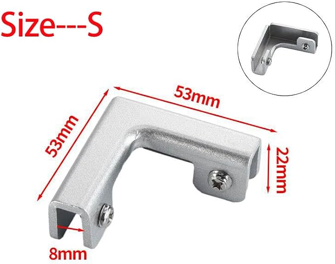 Aluminum Alloy Tile Glass Clamp Bracket Set – L, X Shape Connectors - Image 2
