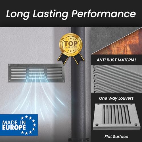 Repa Market Air Vent Cover 16x16 Inch Galvanized Steel Louvered Grill Cover - Image 3