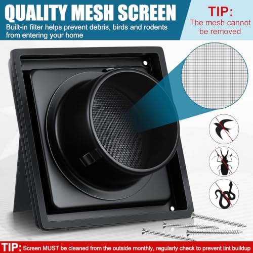 Gisafai 4 Inch Dryer Vent Cover Outdoor - Image 3