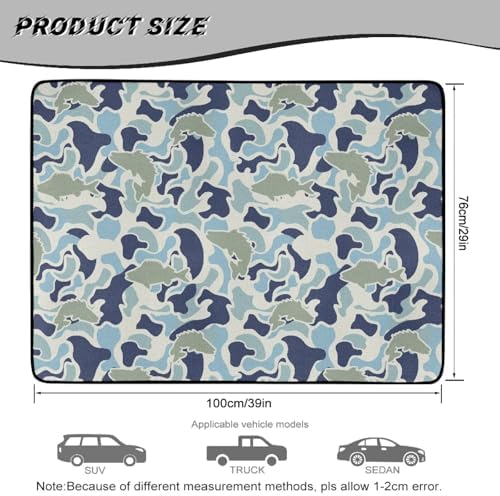 ELEQIN Fish Camo, Car Trunk Mat, All Weather Cargo Liner Trunk Protection - Image 7