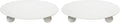 Hosley Set of 2 Whitewashed Iron Pillar Candle Holder Plates – 4-Inch by HOSLEY