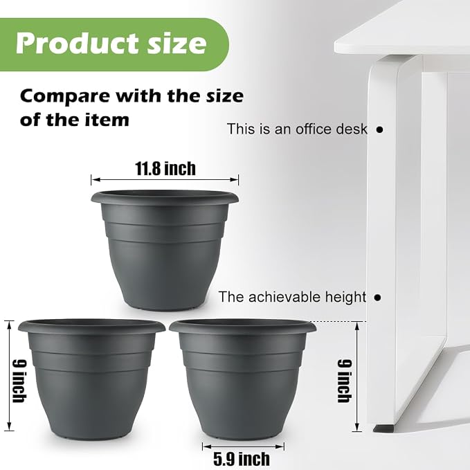 RooTrimmer 12 Inch Plant Pots, Large Planters - Image 3
