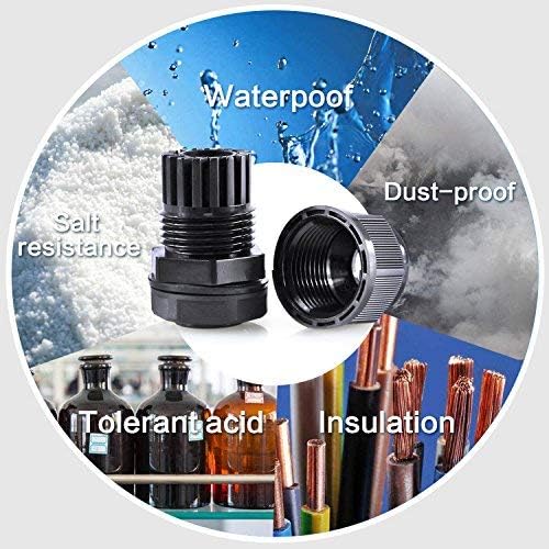 XHF 20 Pcs 1" IP68 Strain Relief Nylon Cord Grip Waterproof NPT Cable Glands - Image 5