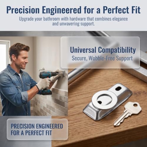 VOSAREA 4pcs Stainless Steel Bath Towel Rack Repair Accessories, Mounting - Image 4