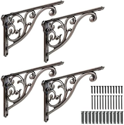 Khtumeware Ornate Decorative Shelf Brackets, 5-inch Small wall Mounted Shelving by khtumeware