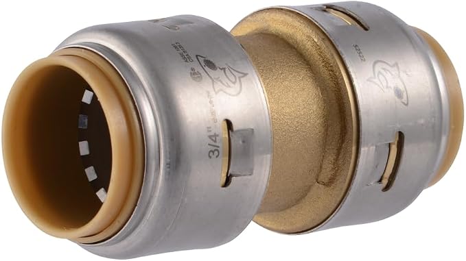 SharkBite Max 3/4 Inch Coupling, Push to Connect Brass Plumbing Fitting by SharkBite