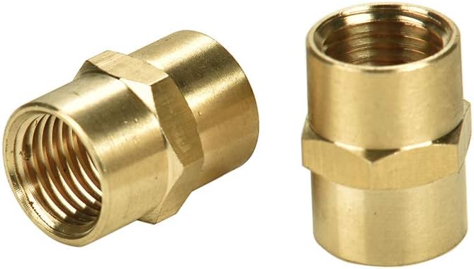 2 Pack 1/4" x 1/4" NPT Coupler, Brass Female Pipe Fitting | - Image 4