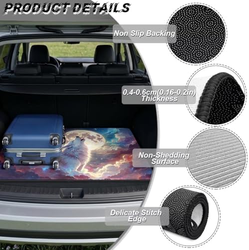 Moon Wolf Howl Dog Car Trunk Mat 29"x39" - Image 6