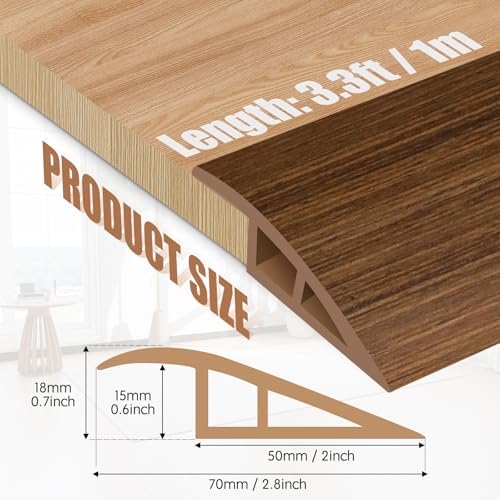 Floor Transition Strip Door Threshold 39" Floor Transition Reducer Trim on The - Image 3