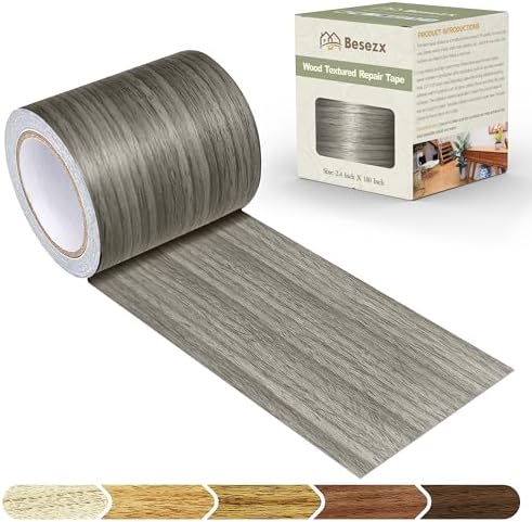 Besezx Wood Grain Tape, 2.4" X15', Self Adhesive Wood Grain Repair Patch by Besezx