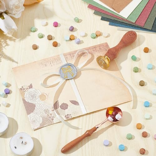 CRASPIRE Bow Wax Stamp Bowknot Wax Seal Stamp 30mm Vintage Removable Round - Image 4