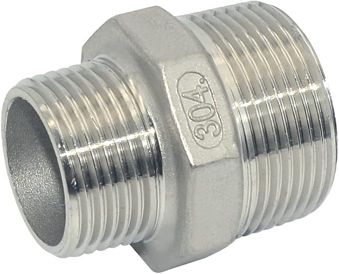 1-1/4" x 1" Male Threaded Reducing Nipple Fitting/Adapter, Stainless Steel - Image 3