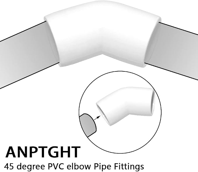 3/4" 45 Degree PVC Elbow Fitting, Furniture Grade 2 Way Right Angle Elbow Side - Image 4