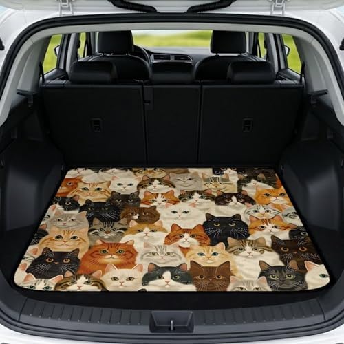 Colorful Funny Cat Trunk Mat for Beach Gear 29"x39" by Darisoco