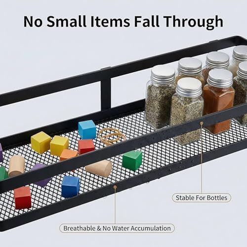 PUSDON 5-in-1 16.5" Extra Long Kitchen Organizer & Shower Caddy Set, Wall Mount - Image 4