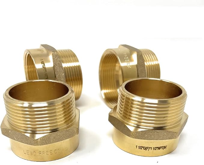 Cascada 1 1/2" G Thread Female to NPT Male Pipe Fittings | Lead-Free Brass Pipe - Image 8