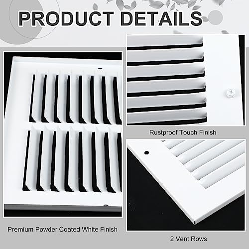 Pelopy 10 x 6 Inch 6 Pack Return Air Grille Vent Covers & 12 Screw - Image 3
