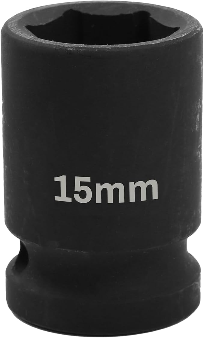 1/2" Drive 15mm Deep Impact Socket, 6 Point Chrome Molybdenum Steel Heavy Duty by YTkavq