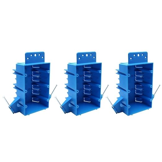 3-Gang PVC New Work Electrical Box, 3 Pack | 5-7/8-in Length by 3-2/3-in Width by XGGYA