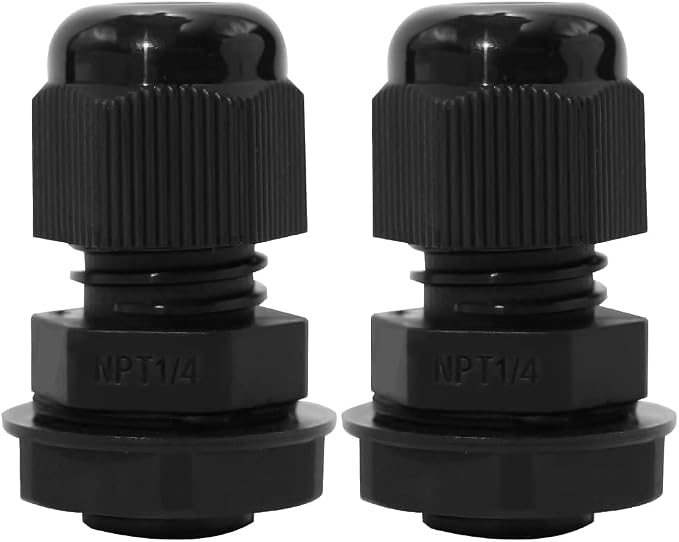 12-Pack 1/4" NPT Cable Glands, IP68 Waterproof Nylon PA66 Strain Relief Cord - Image 8